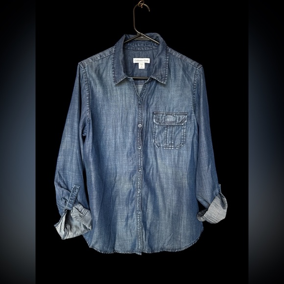 Coldwater Creek Tops - Coldwater Creek Women's Blue Denim Colored Button Down Shirt